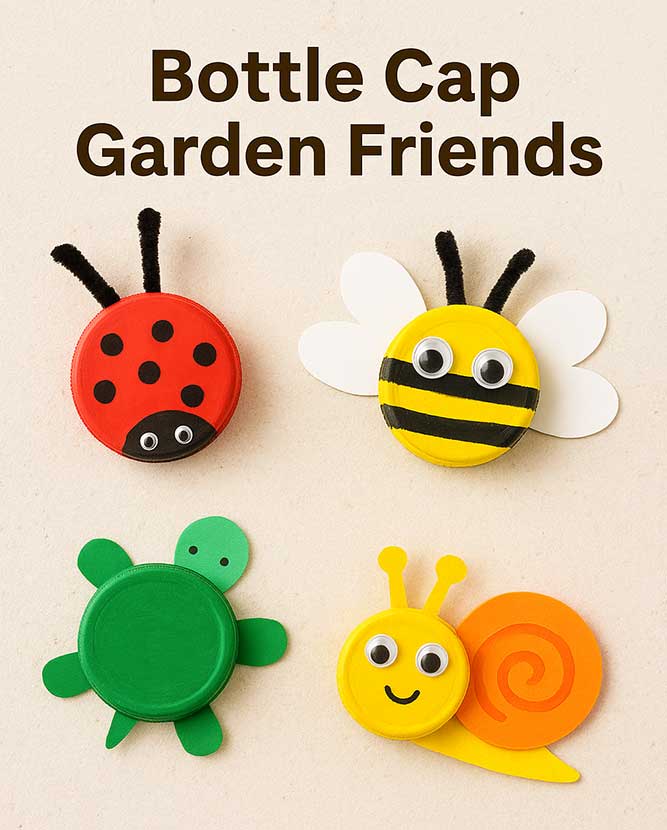Bottle Cap Garden Friends 🐞