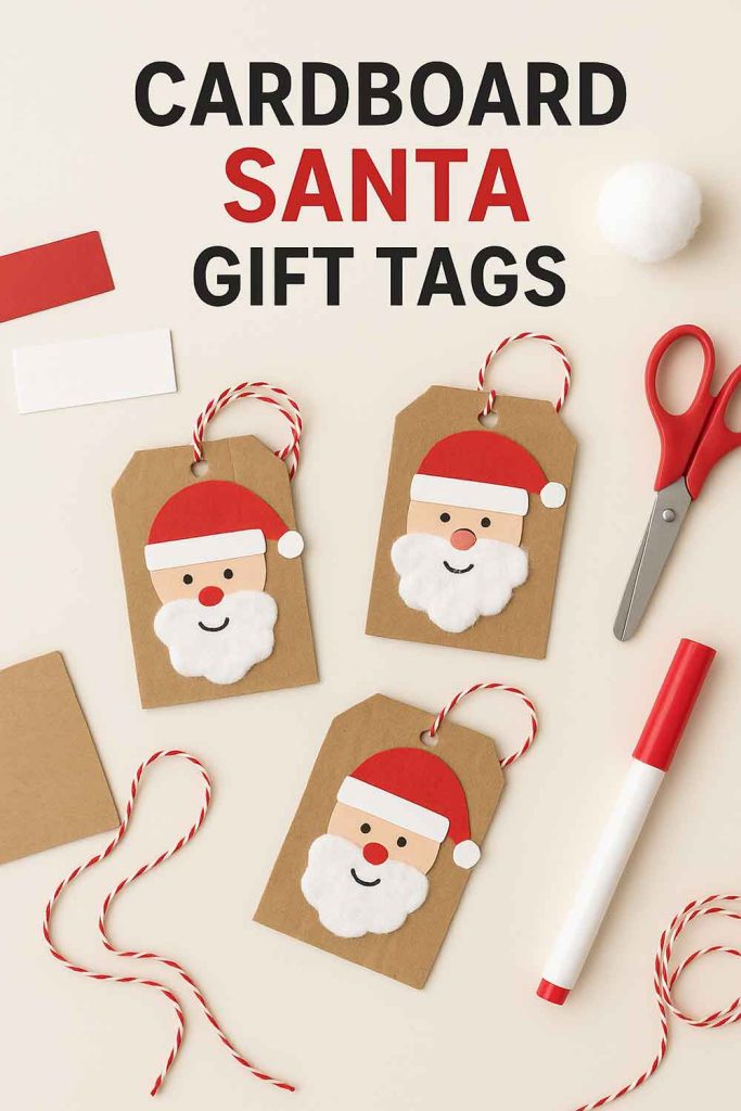 Cardboard Santa Gift Tags – Upcycled Holiday Cheer!