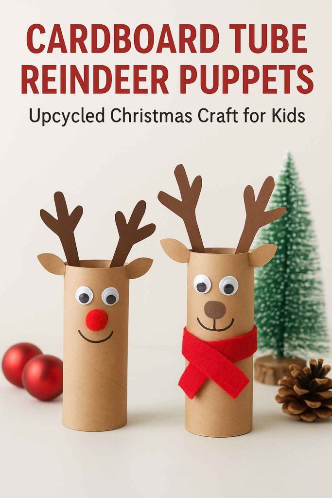 Cardboard Tube Reindeer Puppets
