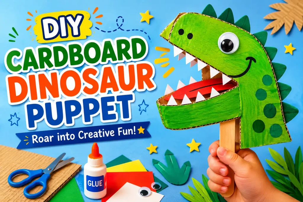 Cardboard Dinosaur Puppet 🦖