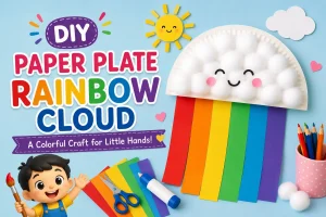 DIY Paper Plate Rainbow Cloud