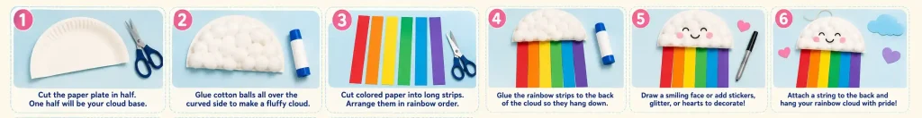 DIY Paper Plate Rainbow Cloud STEPS_01