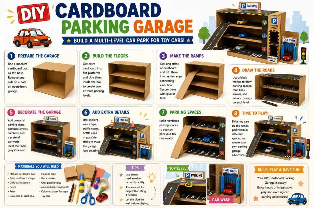 Cardboard Parking Garage Steps