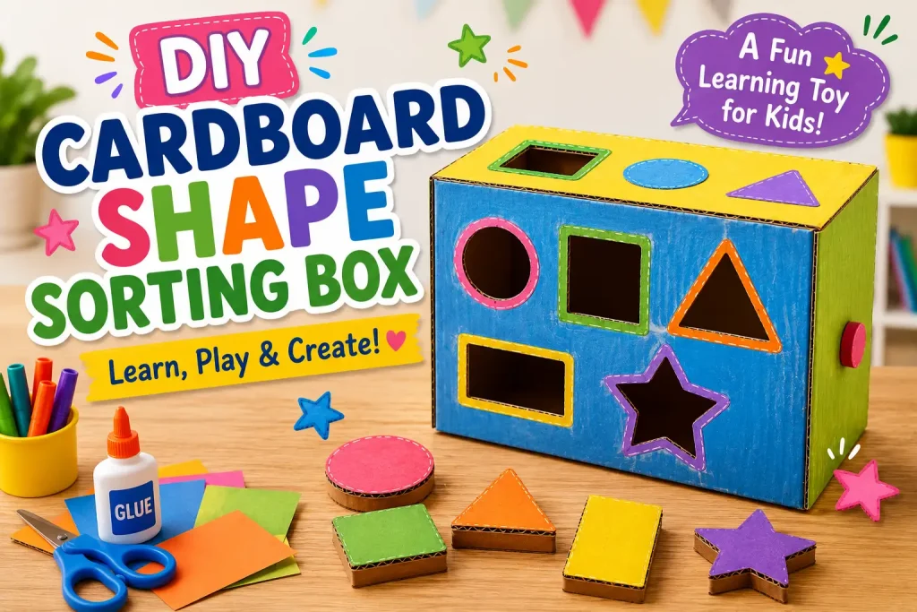 DIY Cardboard Shape Sorting Box