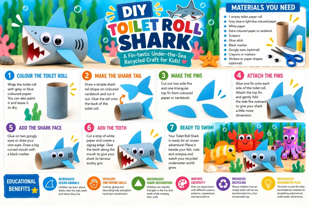 DIY Toilet Roll Shark 🦈